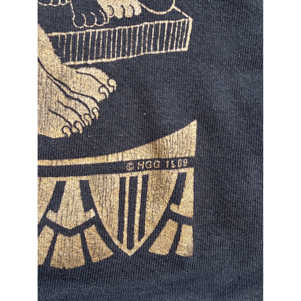 Vintage 1989 80s 90s Screen Stars Egyptian Cats Sweatshirt Gold Graphic Black - Picture 3 of 8